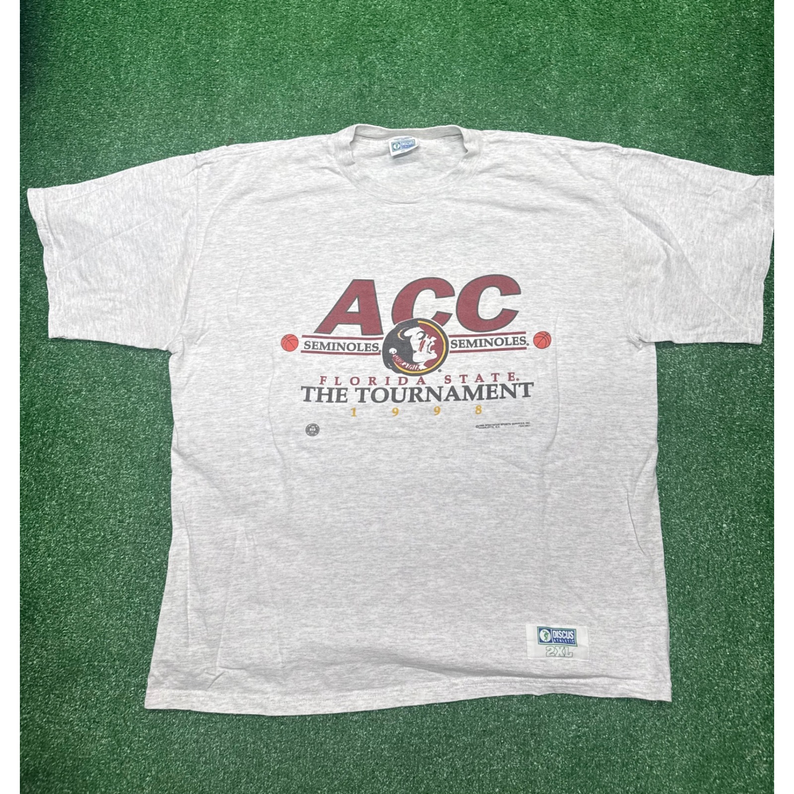 Vintage 1998 90s Acc Tournament Florida Stare University Basketball Tshirt
